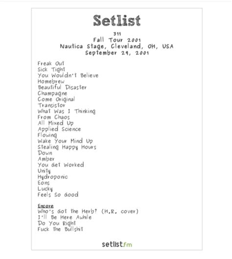 amber wild setlist